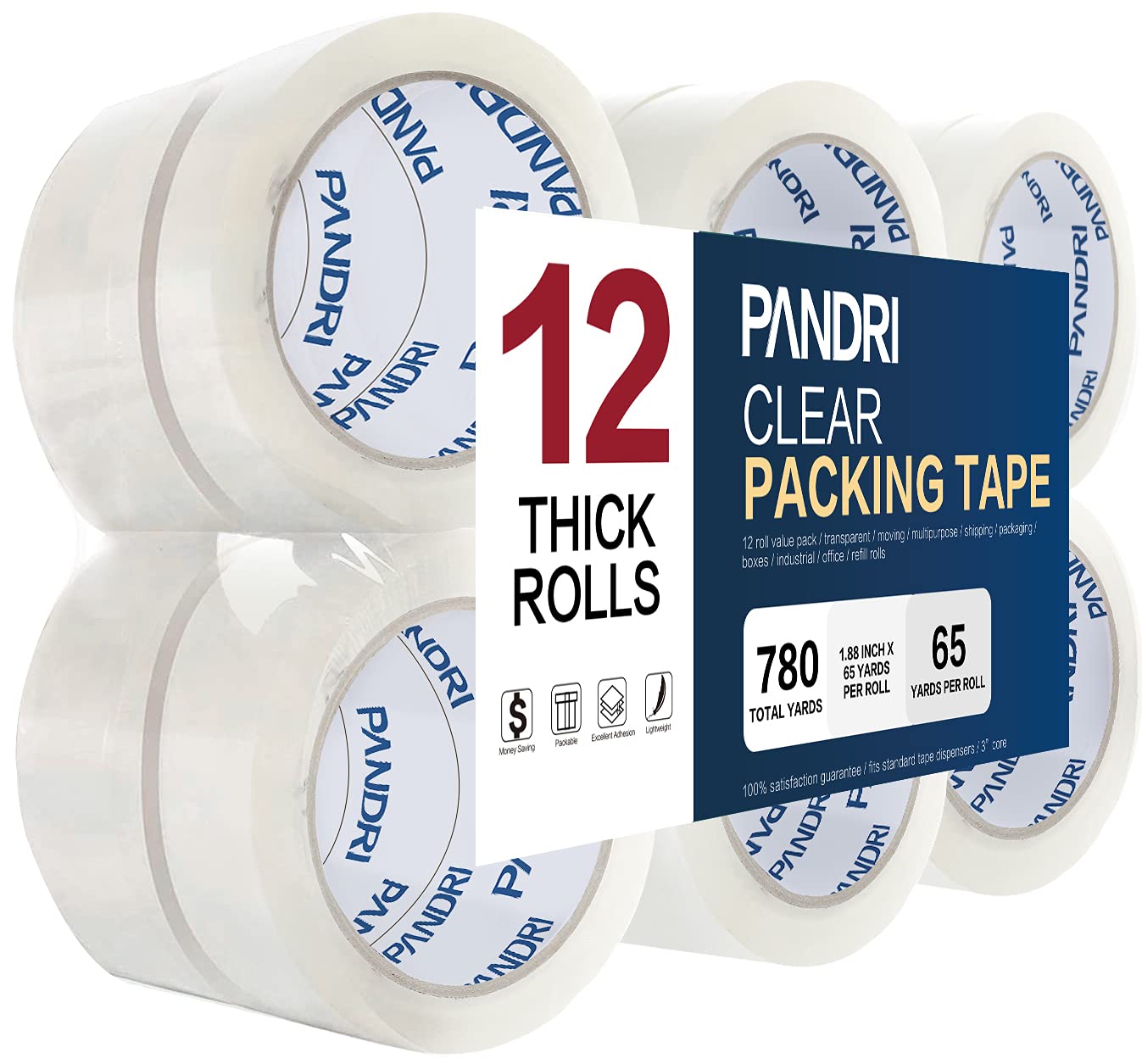 COSIMIXO 6-Pack No Noise Silent Packing Tape 2.4mil X 1.88" X 55 Yards, Industrial Heavy Duty Packaging Tape For Packing Shipping Moving And Storage - View #9