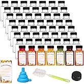 Moretoes 56pcs 8oz Plastic Juice Bottles with Caps, Reusable Clear Plastic Juicing Bottles Juice Containers with Lids Suitable for Milk, Milkshakes and Other Juiced Beverages