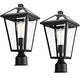 Luminzone Outdoor Post Lights Fixtures, Lamp Post Light Fixture Black Finish, Waterproof and Anti-Rust Aluminum Pillar Outsid