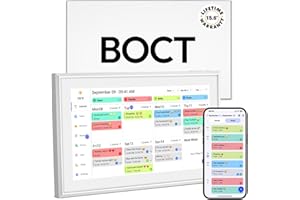 BOCT Digital Calendar: 15.6 Inch Smart Family Calendar & Chore Chart, 1920 * 1080 IPS Wall Mounted Picture Frame, HD Display 