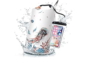 Cliduli Waterproof Dry Bag,Jellyfish Ocean Small Waterproof Backpack 2L/5L/10L/20L/30L/40L Floating Lightweight Bags for Kayaking, Boating, Fishing, Swimming Camping with Waterproof Phone Case