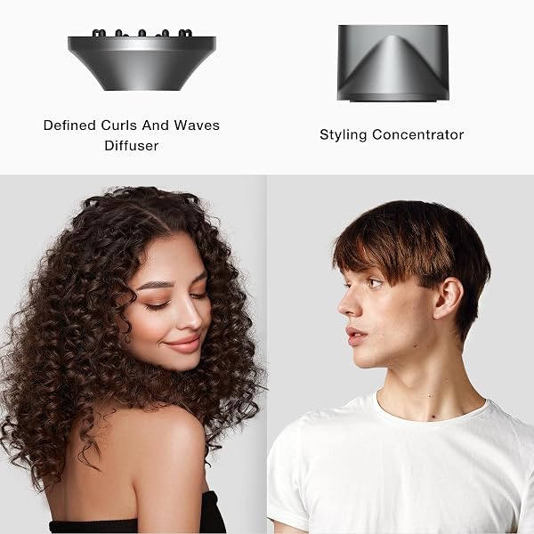TORRAS STREAM HAIR DRYER, SPACE GRAY, HIGH-SPEED 29.3M/S, 1600W, HAIR CARE MODE, IONIC CARE, 2 MODES, 3 SPEEDS, 3 HEAT LEVELS, WITH DIFFUSERS, AEROSPACE ALLUMINUM