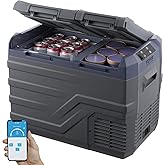 VEVOR 12 Volt Car Refrigerator, 32 L Dual Zone Car Refrigerator Fridge, Portable Freezer, -4℉ to 68℉ Adjustable Range, 12/24V DC and 100-240V AC Compressor Cooler for Outdoor, Camping, RV