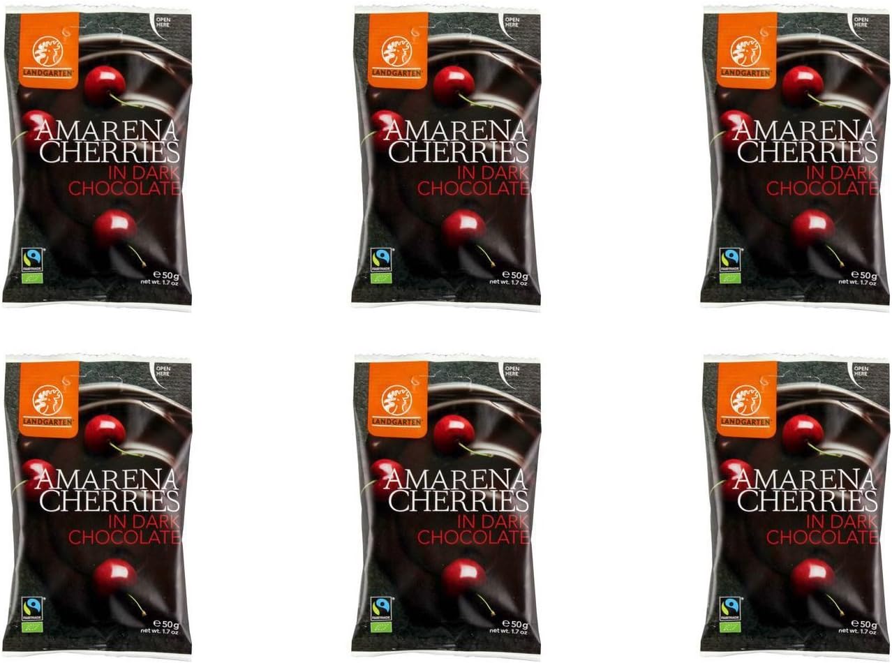 (6 PACK) - Landgarten Armarena Cherries In Dark Chocolate | 10 X 50g | 6 PACK - SUPER SAVER - SAVE MONEY