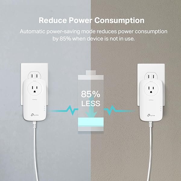 TP-LINK AV2000 POWERLINE ETHERNET ADAPTER TL-PA9020P KIT – POWERLINE NETWORK ADAPTER W/ PASSTHROUGH, NOISE FILTER, 2X2 MIMO, 2 GIGABIT PORTS, ETHERNET OVER POWER, PLUG PAIR & PLAY, POWER SAVING MODE