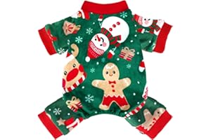 BAOBICUTE Dog Christmas Pajamas Soft Lightweight Velvet Dog Christmas Outfit Warm Pet Winter Clothes for Small Medium Large Pet Dogs Cats