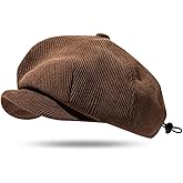 Croogo Men's Newsboy Cap with Snap Button Baker Boy Beret Hat for Women Golf Flat Caps Applejack Gatsby Collection Ivy Hats