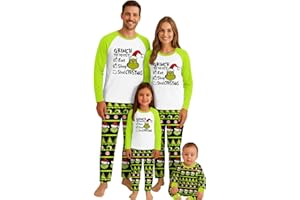 DPKLAD Family Christmas Pajamas Matching Sets Ugly Xmas Pjs Sleepwear Set Fun Holiday Family Nightwear Pajamas Matching Sets
