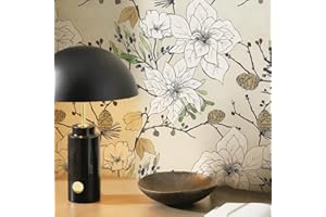 Safiyya Peel and Stick Wallpaper Floral Contact Paper Vintage Flower Wallpaper Boho Removable Wallpaper Decorative Self Adhesive Contact Paper for Walls Vinyl Roll 118in x16.14in