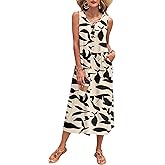 MOLERANI Women's Summer Maxi Dress 2026 Sleeveless Button Down Casual Loose Long Beach Sundress Travel Vacation Outfits