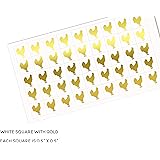 Sunny Bride Wedding Meal Stickers - White Square Stickers - Wedding Meal Indicator Stickers - Wedding Meal Choice Stickers (50 Stickers - Chicken, Gold)