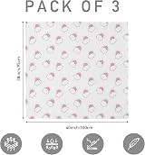 Soarwg Kids Muslin Swaddle Blanket Pack of 3 95 x 100 cm Unisex view 2