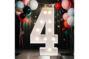 MAGIKIDZ Marquee Numbers, 4FT Marquee Light up Numbers,LED Light Up Number 4 DIY Party decorations, elevate your events with marquee letters 4 feet tall, perfect for Party, Birthday, Baby Shower