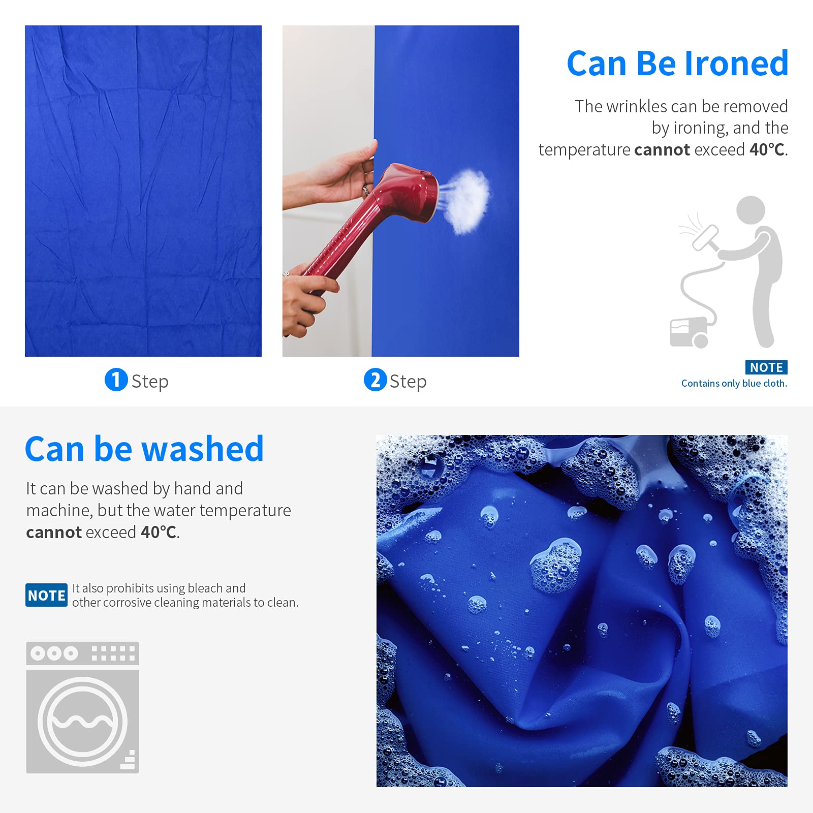 NEEWER 10 x 12FT / 3 x 3.6M PRO Photo Studio premium polyester Collapsible Backdrop Background for Photography, Video and Television (Backdrop Only) - Blue