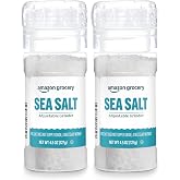 Amazon Fresh, Sea Salt Adjustable Grinder, 4.5 Oz (Pack of 2)