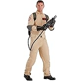 Ghostbusters Adult Jumpsuit Costume Mens, 80s Ghost Catcher Cosplay, Proton Backpack and Wand Halloween Outfit