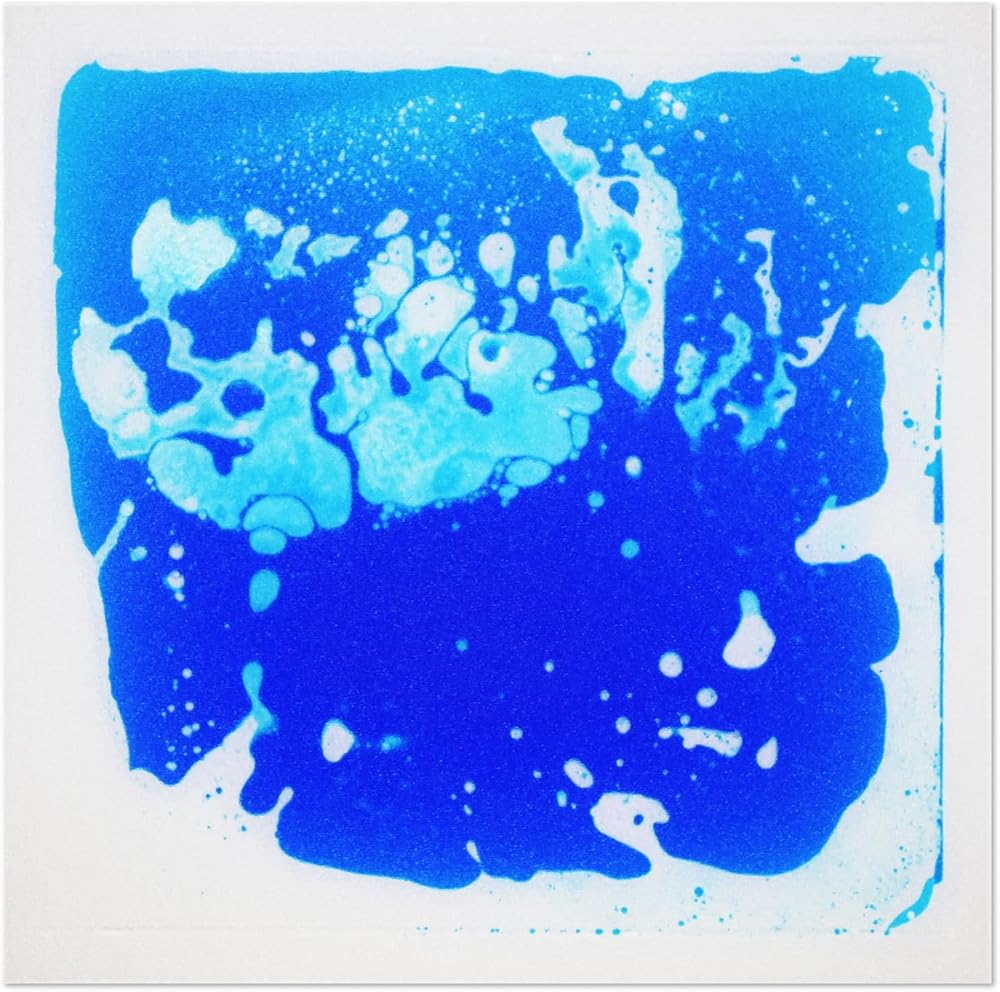 Art3d Fancy Floor Tile 12x12 Liquid Color Blue Anti Slip Kids Room