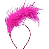 GHGMAO 1920s Feather Fascinator Headband for Women Kentucky Derby Headpiece Fascinator Hats for Cocktail Wedding Tea Party