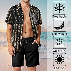 HUGLAZY USA Camo Buck Deer Flag Hawaiian Shirt for