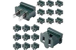 MUDEREK 40pcs SPT-1 Vampire Plugs Set,SPT-1 Wire Christmas Light Connector,Christmas Light Plugs Male and Female,Holiday Lighting Outlet Green Slip Plug Set,Gilbert,20 Female and 20 Male
