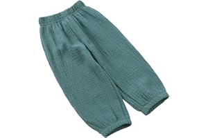 Toddler Boys Girls Cotton Linen Harem Pants Baby Solid Color Basic Loose Long Bloomer Trousers Kids Joggers Sweatpants