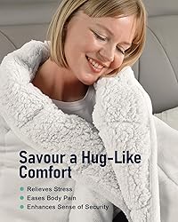 Wemore Sherpa Fleece Weighted Blanket for Adult, 15