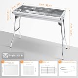 Uten Stainless Steel Large Folding Portable Charcoal BBQ Grill Outdoor view 5
