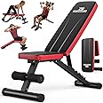NICEPEOPLE Foldable Basic Weight Bench for Home Gym, Workout Bench with 8 Backrests, 660LBS Weight Capacity Adjustable Bench