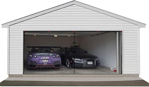 2 Car Garage Door Screen 16x7ft Garage Screen Mesh With Hook And