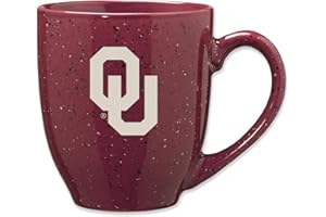 Rico Industries NCAA 16 oz Team Color Laser Engraved Speckled Ceramic Coffee Mug (N & O Schools)