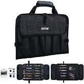 Goture Fishing Jig Bag,20 Mesh Pockets Lure Storage Bag,16.92"x11.81" | Water-resistant 600D PU, Resin Mesh Pockets, Fits Max 10" Jigs, for Saltwater Vertical &amp; Slow Pitch Jigging Bait Storage