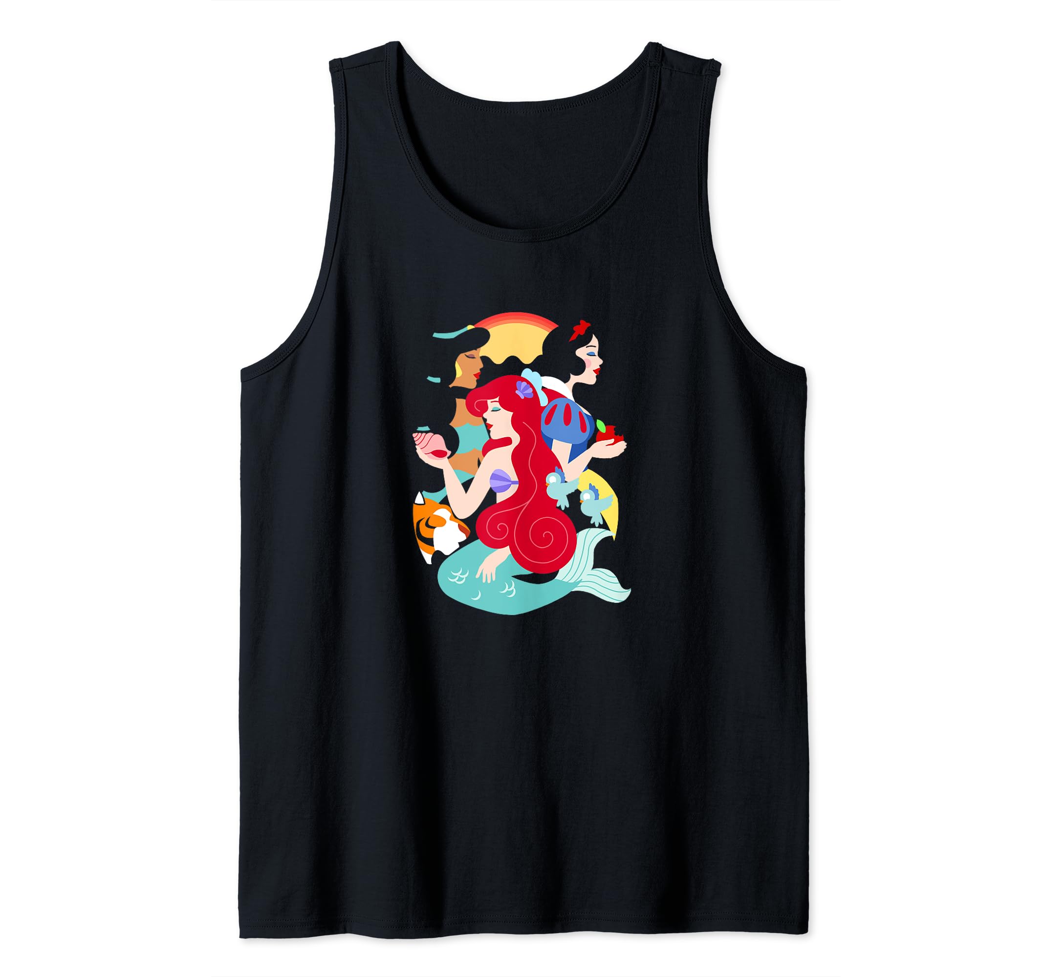 Disney Princess Ariel Snow And Jasmine Artsy Portrait Tank Top