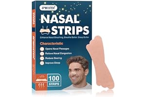 UPMOSTEK 100Pcs Nasal Strips for Snoring, Extra Strength Nose Strips Breathing, Nose Tape for Sports and Sleep, Anti Snoring Strips Help Stop Snoring and Nasal Congestion Relief