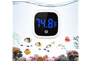 ANKILO Upgraded Aquarium Thermometer, Digital Fish Tank Thermometer, 120° LED HD Display ±0.1°F, Fahrenheit Tank Temperature Measurement for Fish, Axolotl, Turtle and Aquatic