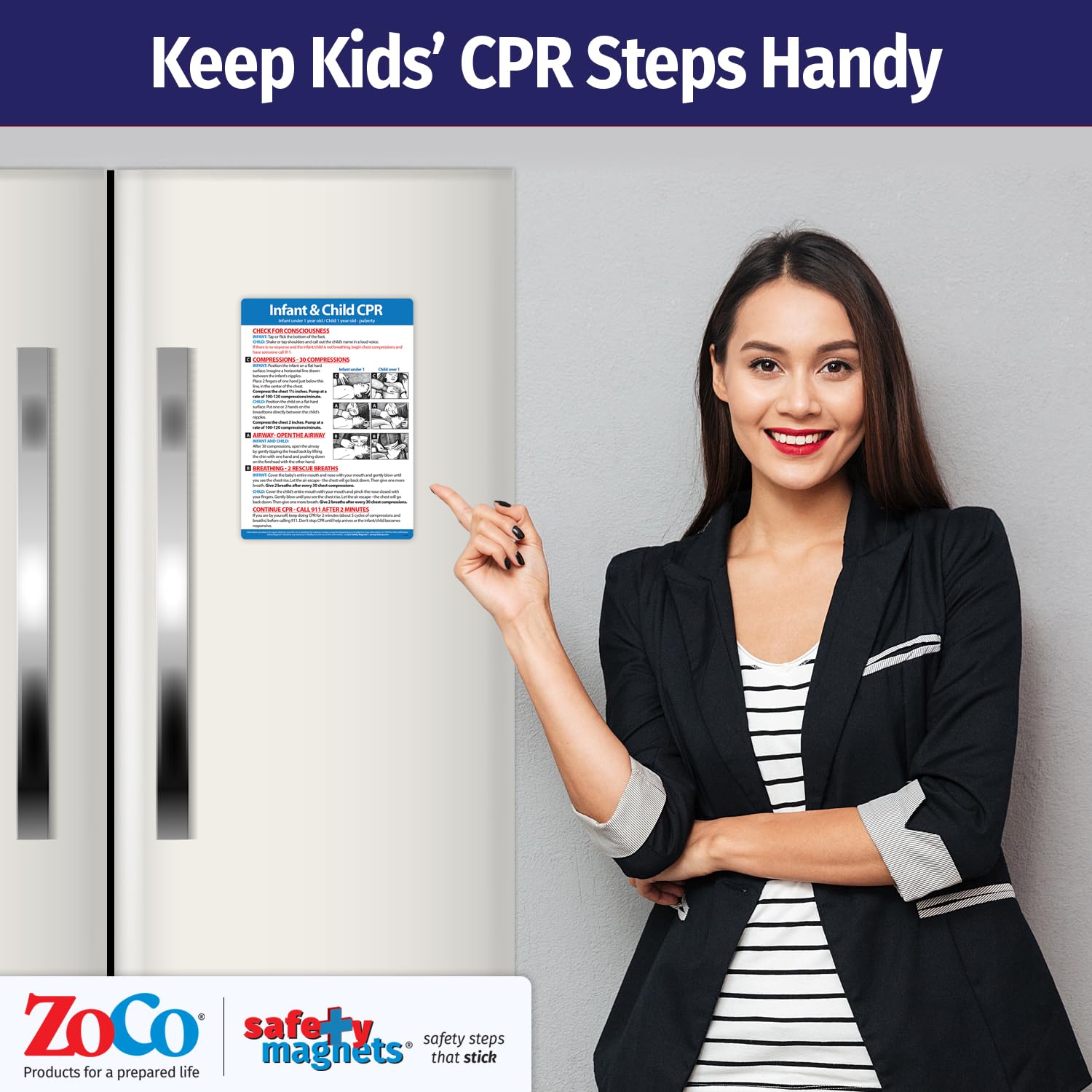 Infant and Child CPR Fridge Magnet — Emergency First Aid — 5