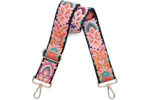 Snycler Adjustable Boho Strap（33-53inch） - Wide Canvas Crossbody Shoulder Strap Replacement for Handbags Tote Messenger Bag, 