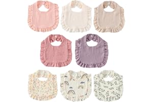 Kawigo Baby Bandana Drool Bibs Cotton Soft Absorbent Snap Drooling TeethingBib For Newborn Infant Toddler Boy Girl