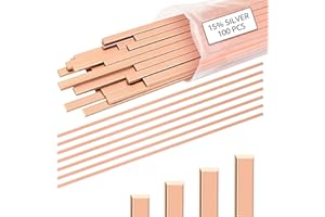 CQDAXUMY 100Pcs Silver Brazing Rods BCup-5 15% Silver Solder Phos Copper Brazing Alloys Flat Welding Rods(0.050"x1/8"x10") fo