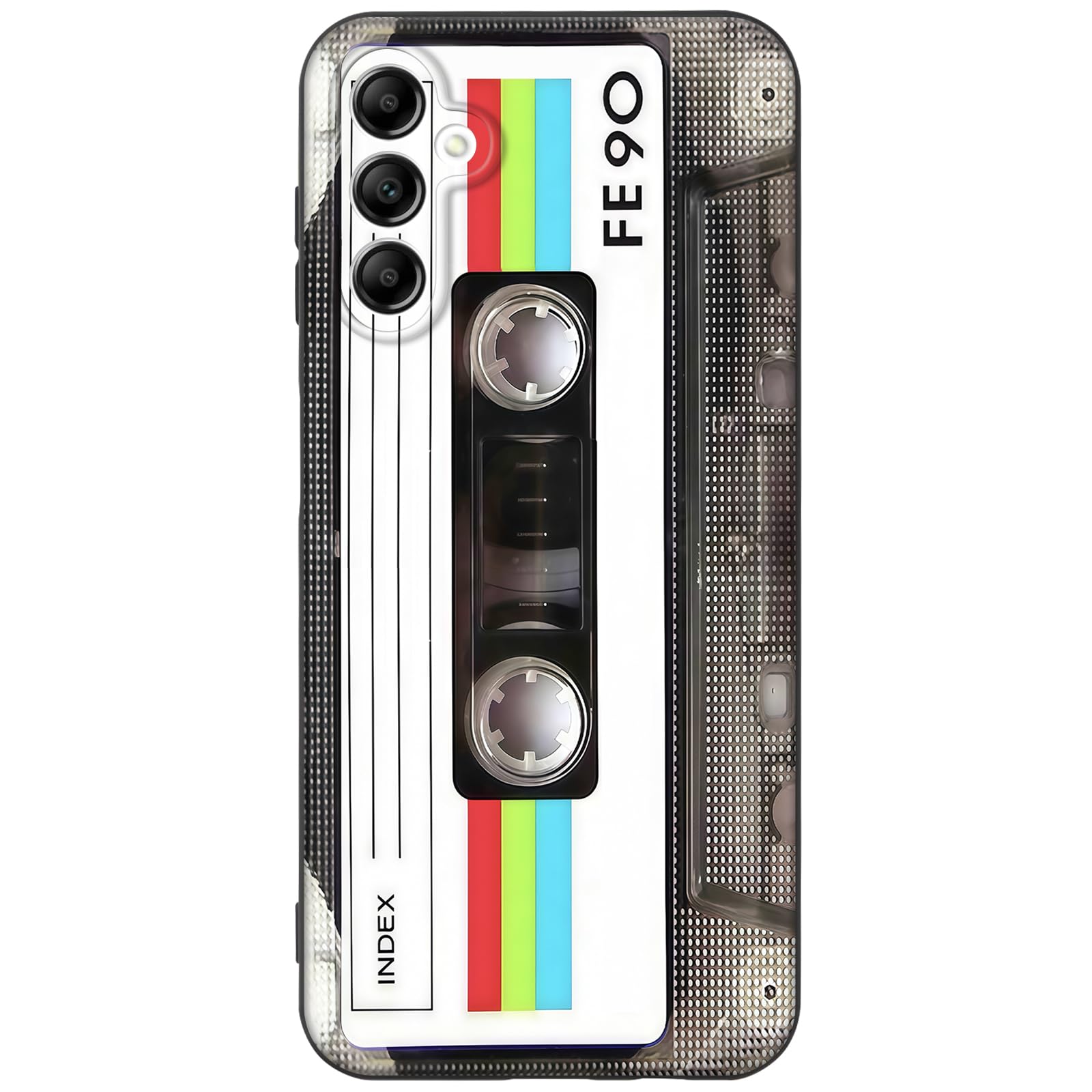 Mouzor Cute Phone Case for Samsung Galaxy A14 5G, Retro Cassette Tape Design Galaxy A14 4G Cases, Matte Finish Soft TPU Anti Fingerprint Shockproof Cover for Girls Boys Men Women, Black
