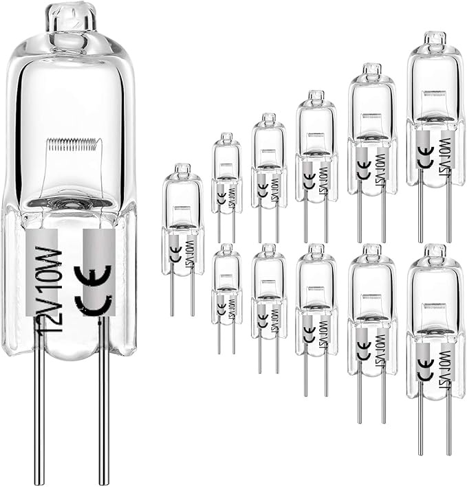 G4 Halogen Bulbs 10W 12V T3 JC Type 2 Pin Base Xenon Replacement for