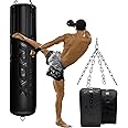 RDX Heavy 5FT Punching Bag for Pro Training, 55lbs Pre Filled with 110lbs Max Filling Capacity, 3PC Boxing Bag Set with Gloves Hanging Steel Chain, Kickboxing MMA Muay Thai BJJ Karate Home Gym Fitness