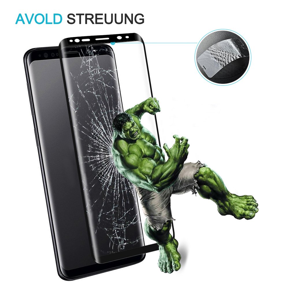 Panzerglas Schutzfolie für Samsung Galaxy S9 Vollständige Abdeckung Displayschutzfolie 3D Anti-Kratzer Samsung S9 Gehärtetem Glas 9H Kristall-Klar Schutzfolie für Galaxy S9 (2 Stück, Schwarz)