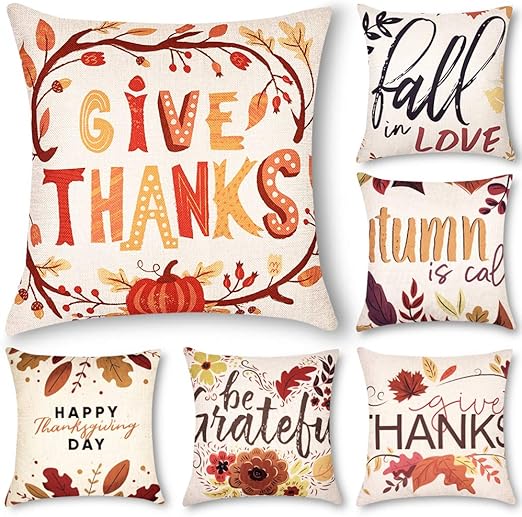 Amazon Com Decorsurface Fall Pillow Covers 18x18 Set Of 6