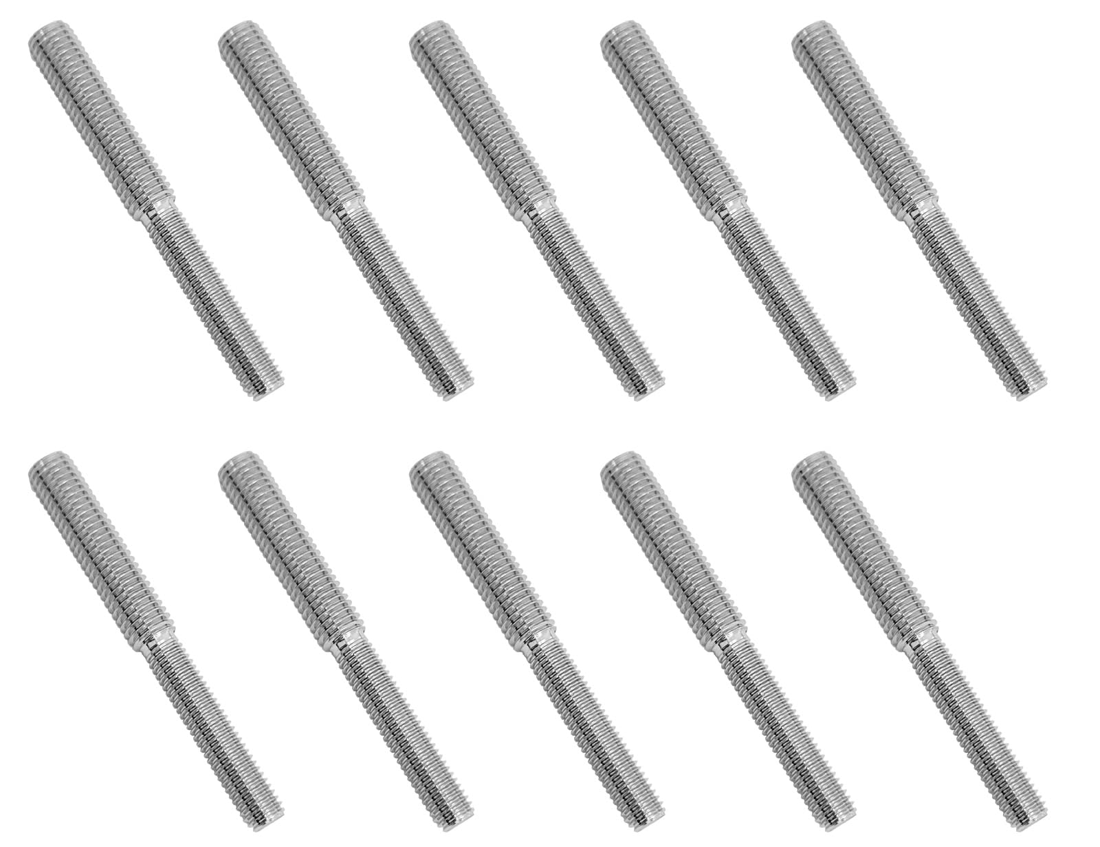 10x 80mm Double End Threaded Stud Screw Bolts 304 Stainless Steel Reduction Thread Adapter for Structural Columns Fasteners (M0 to M12)