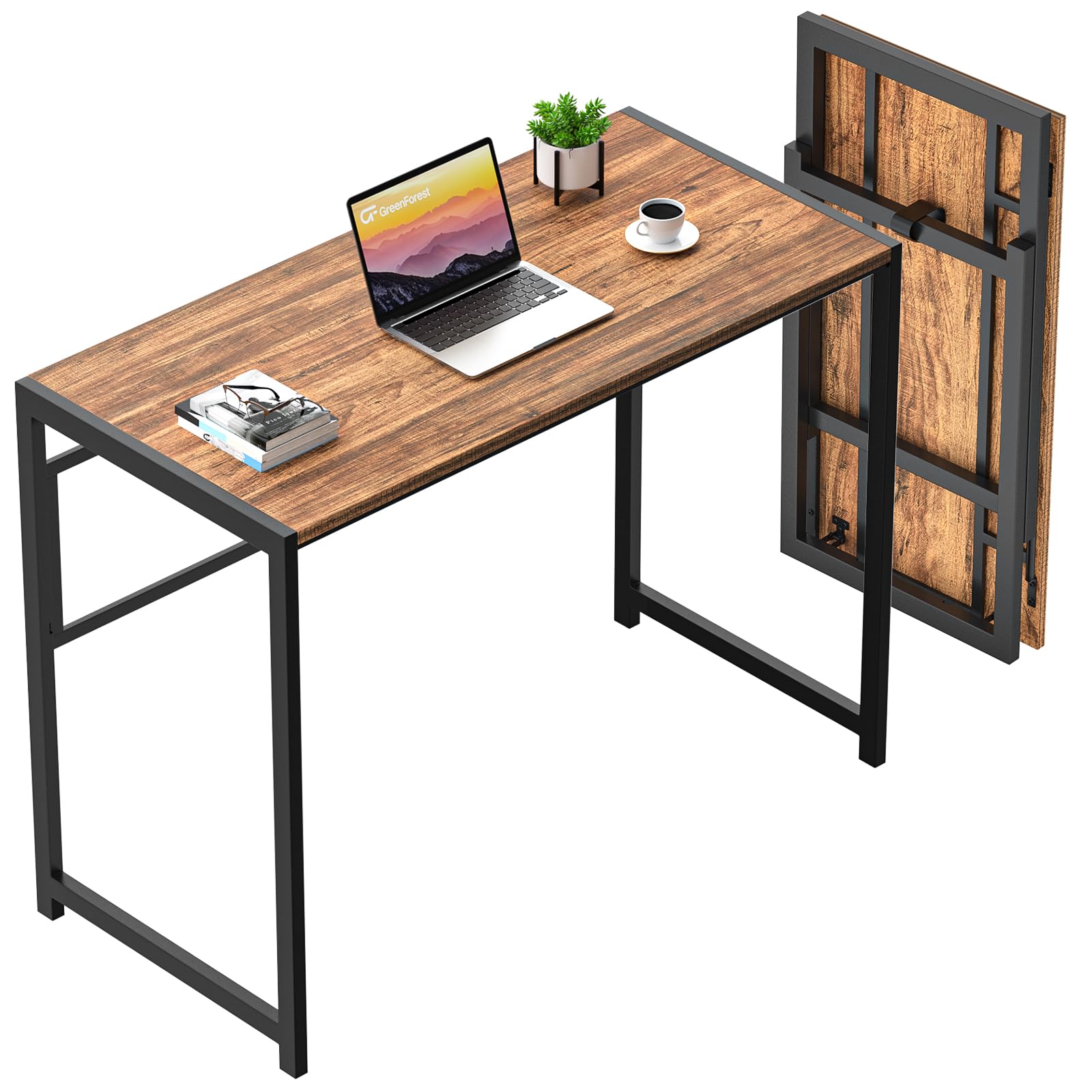 GreenForest Folding Desk No-Assembly,39.4 in Small
