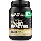 Optimum Nutrition Gold Standard Whey Protein Powder, Vanilla, 2 LB | 24g 100% Whey Protein Per Serving, Naturally Flavored, Gluten Free, Easy Mixing, No Artificial Flavors, Colors, or Sweetners