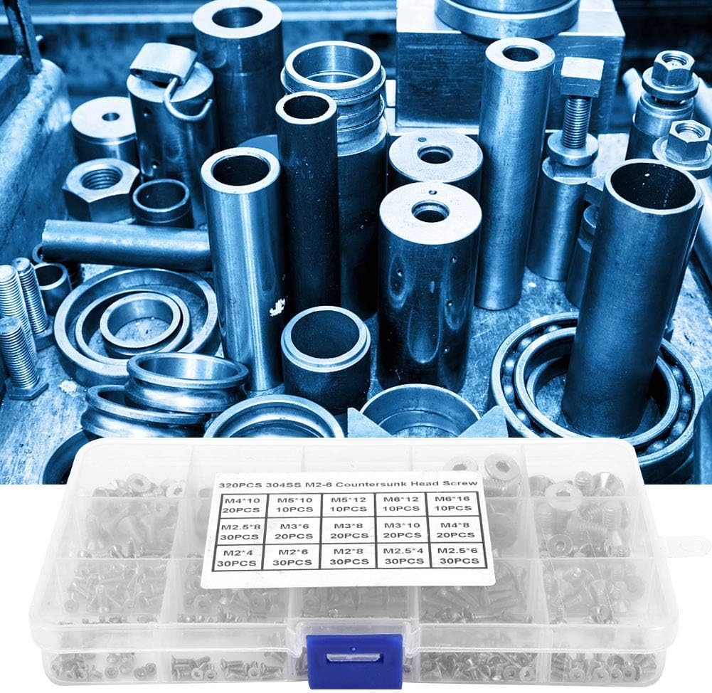 320-Piece Stainless Steel Hex Socket Bolt Set M2 M3 M4 M5 M6 Flat Head Screws - Image 3
