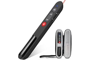 NinjajoyOX Presentation Clicker with Case, Wireless Presenter for PowerPoint Slide with Hyperlink & Volume Control, Presentation Remote Clicker for Mac/Computer/Laptop, Google Slide/PPT/Keynote