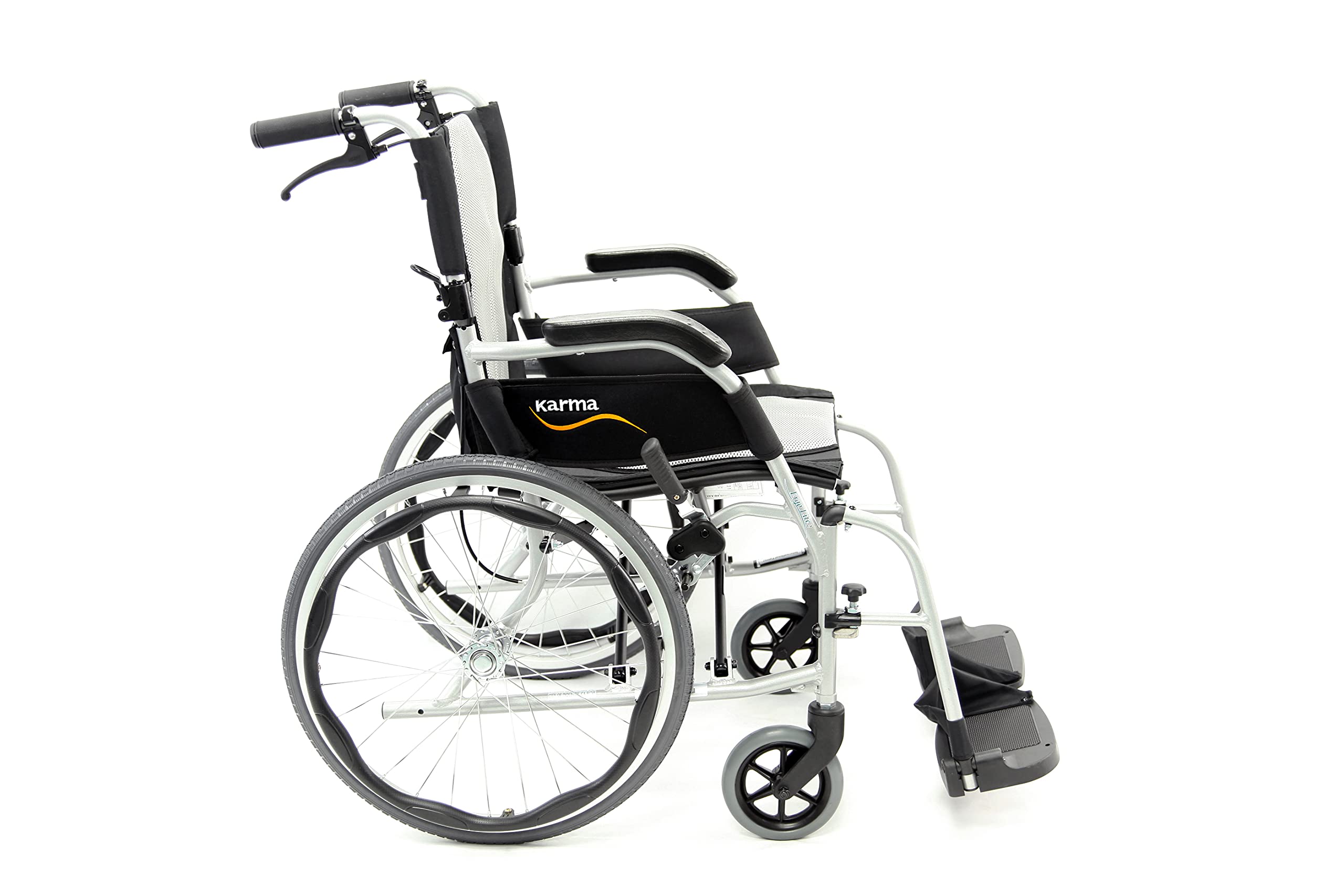 Karman K-2512 19 lbs Ultra Light Ergonomic Wheelchair with Removable Footrest