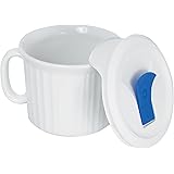 Corningware 20-Ounce Oven Safe Meal Mug with Vented Lid, French White